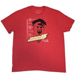Patrick Mahomes II Kansas City Chiefs Red Heather Graphic T-Shirt Mens XL